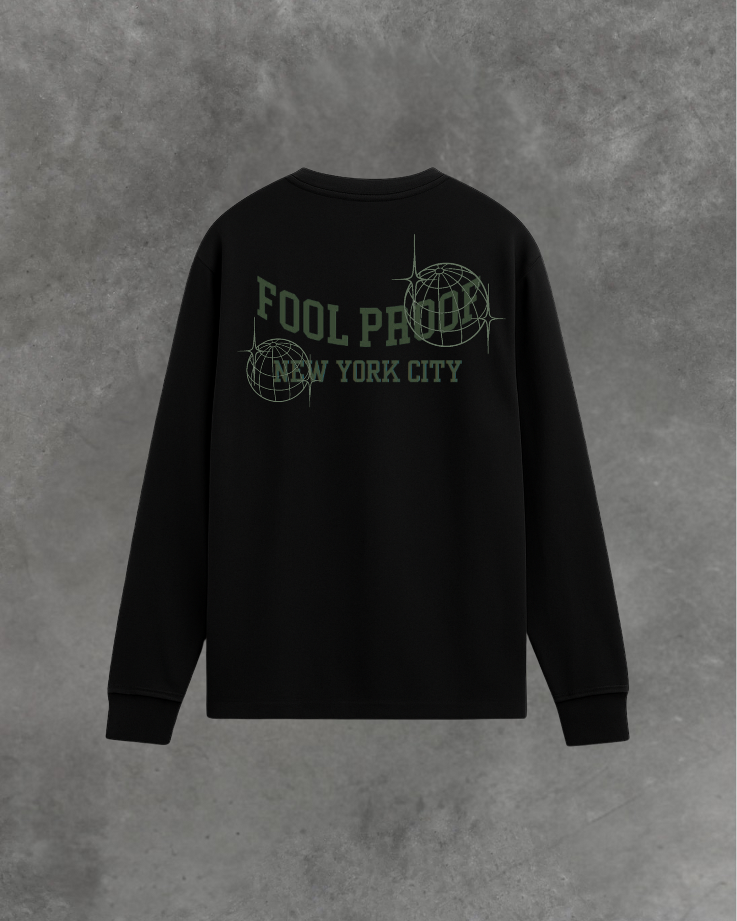 Relaxed Fit Long Sleeve Tee (Black)