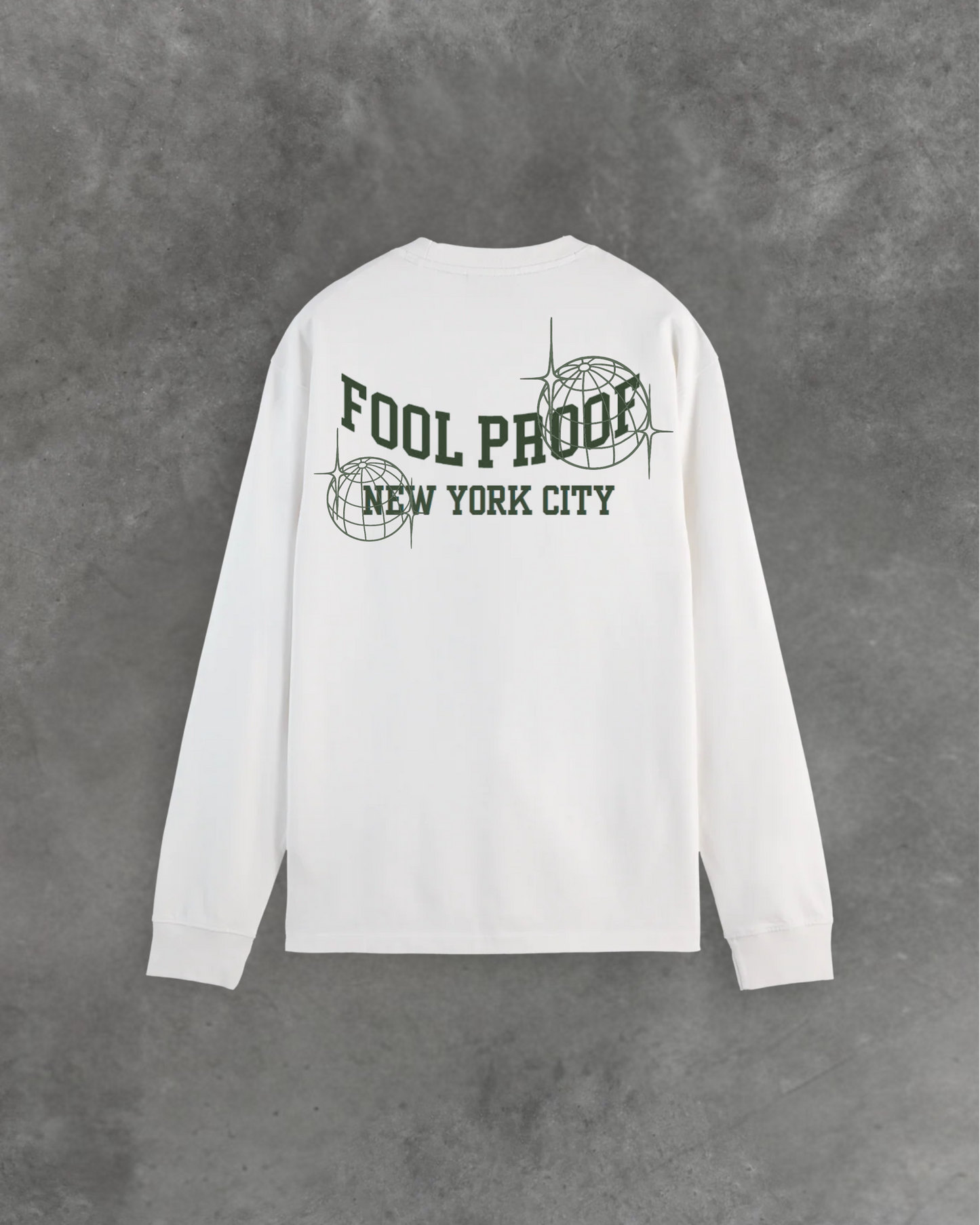 Relaxed Fit Long Sleeve Tee (White)