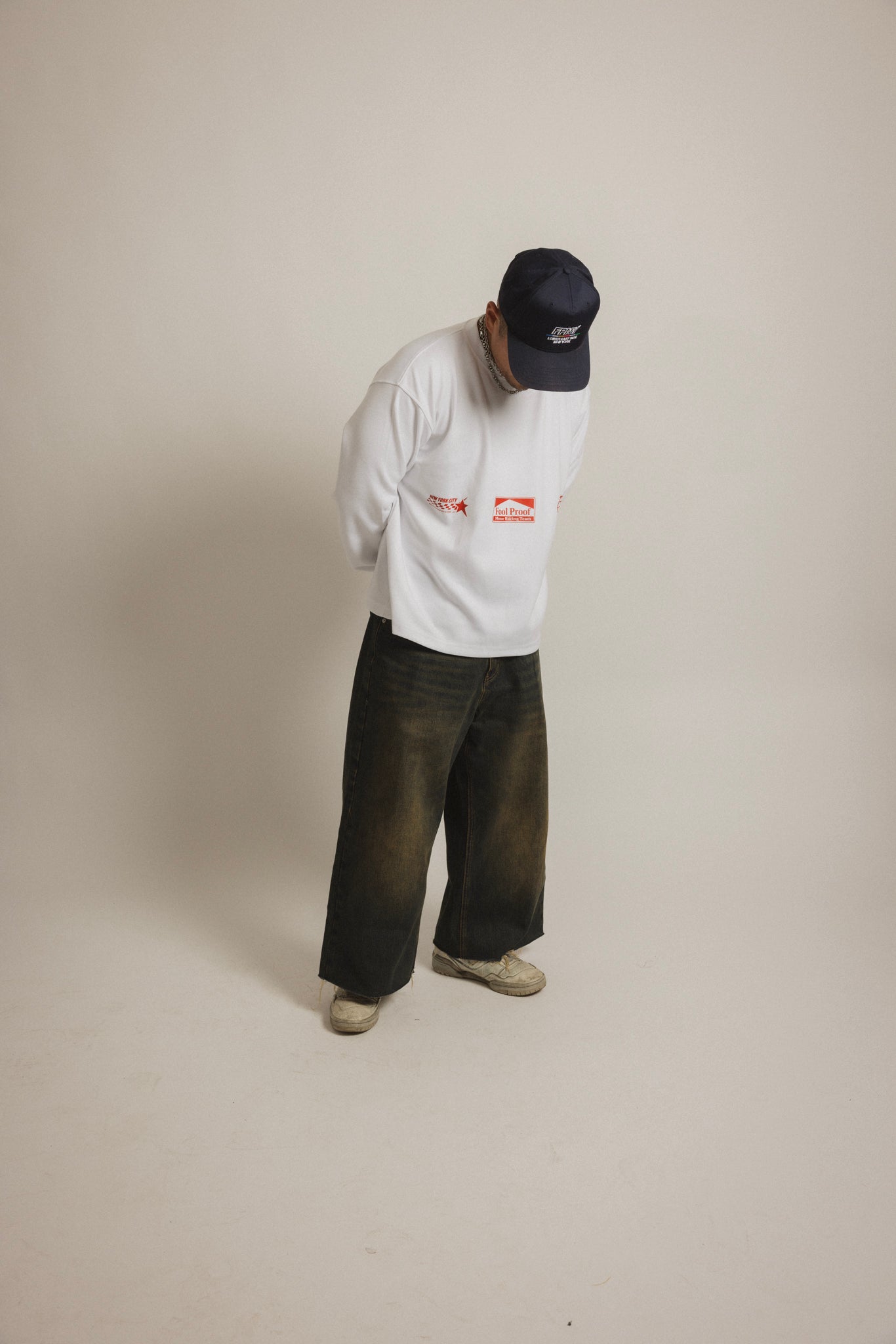 Relaxed Fit Long Sleeve Racing Tee (Red Team)