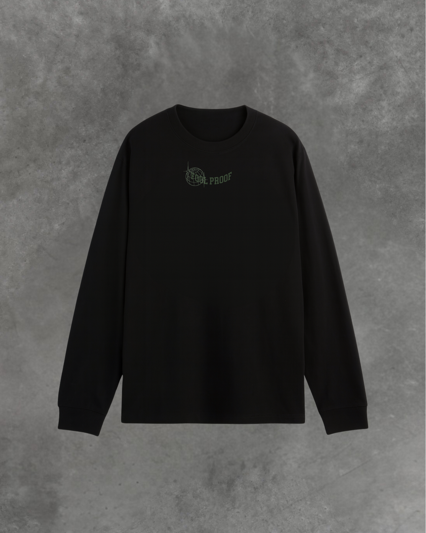 Relaxed Fit Long Sleeve Tee (Black)