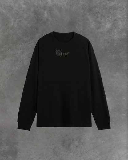 Relaxed Fit Long Sleeve Tee (Black)