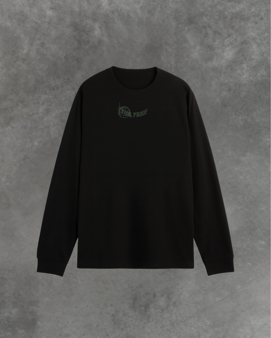 Relaxed Fit Long Sleeve Tee (Black)