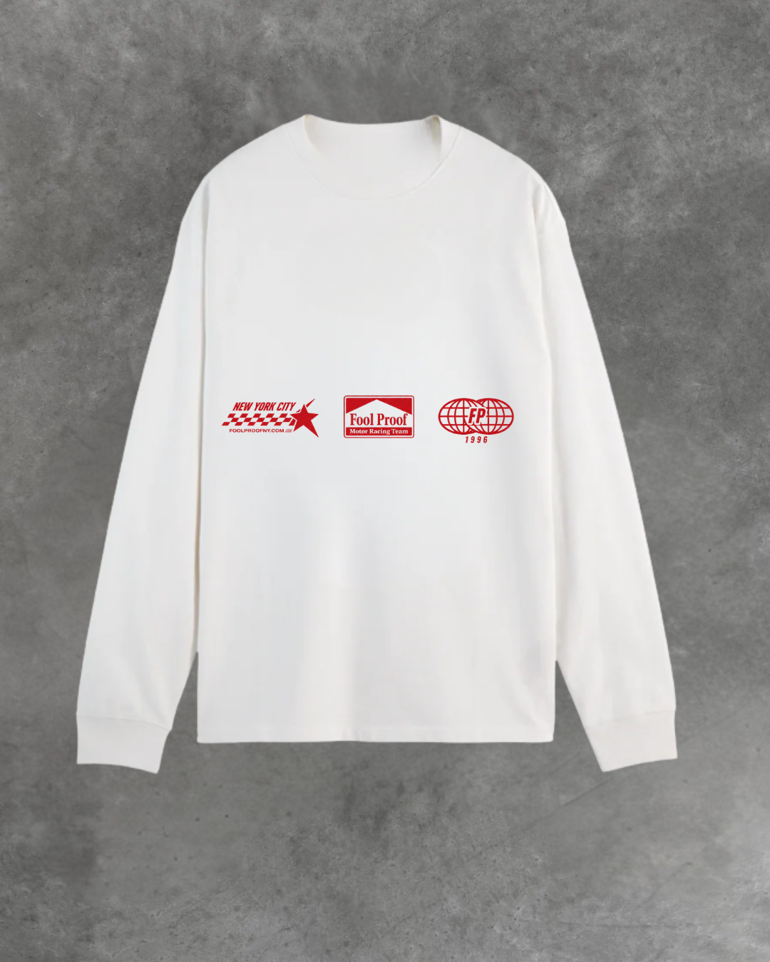 Relaxed Fit Long Sleeve Racing Tee (Red Team)