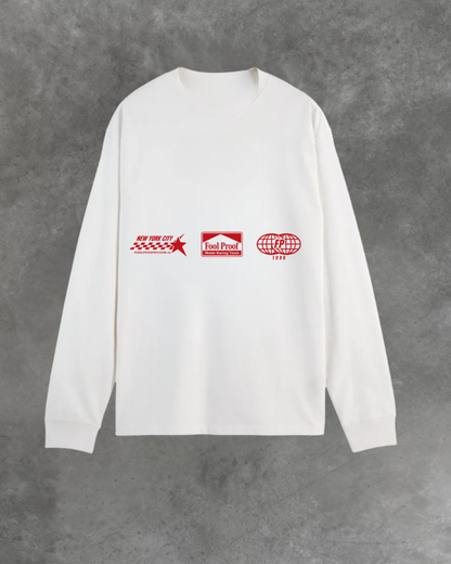 Relaxed Fit Long Sleeve Racing Tee (Red Team)