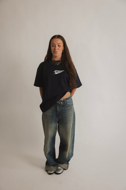 Banner Box Tee (Dark Navy)